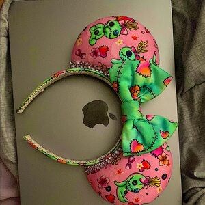 Pink and Green Minnie Mouse Headband (Stitch Themed)